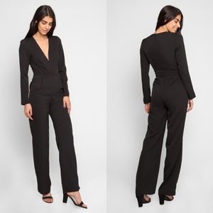 NEW! Plunge Neck Jumpsuit Black